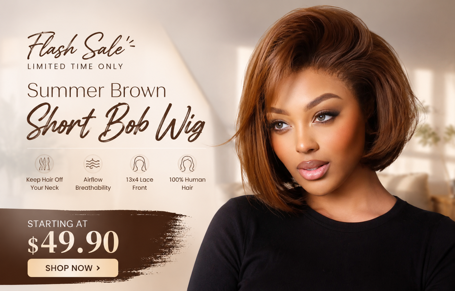 Flash Sale Is Live! Get Your Favorite Brown Bob Wig Starting at Just $49.90