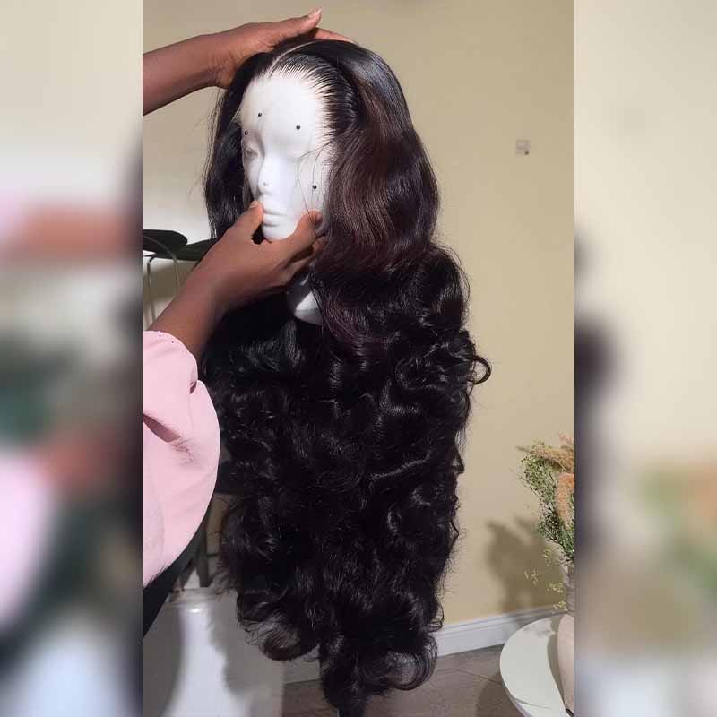 SWAY 250 300 Density Glam Deep Loose Curls 13x4 Lace Front Virgin Human Hair Wig