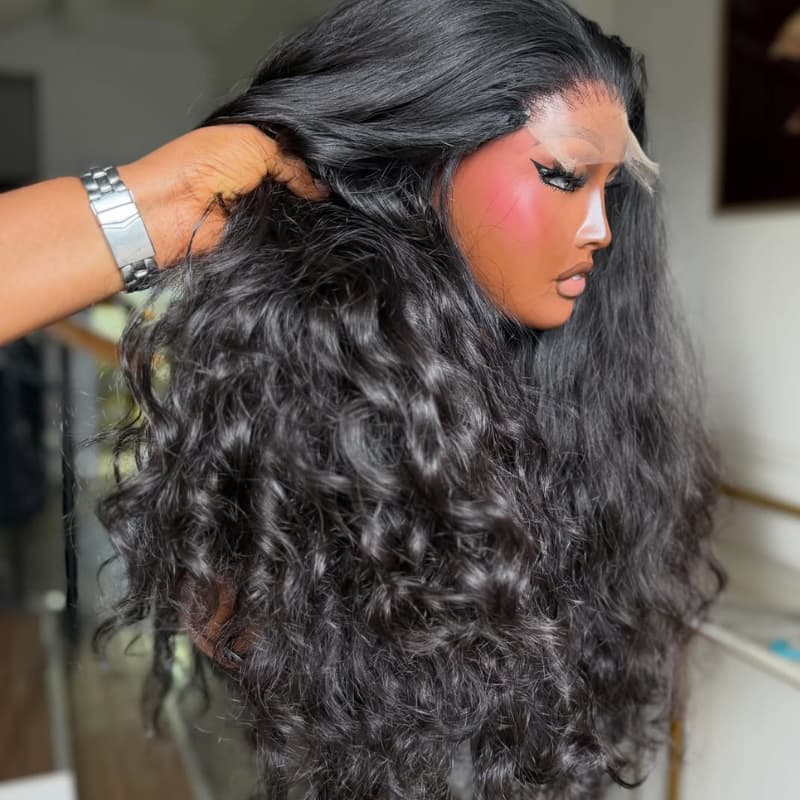 SWAY 300 400 Density Thick Full Loose Deep Wave Spiral Curly 13x4 Lace Front Human Hair Wig