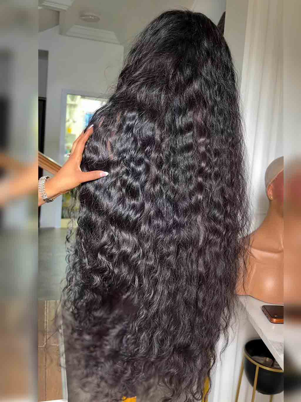 Pelucas de cabello humano SWAY rubio miel con reflejos marrones, 13x4 HD, con encaje frontal