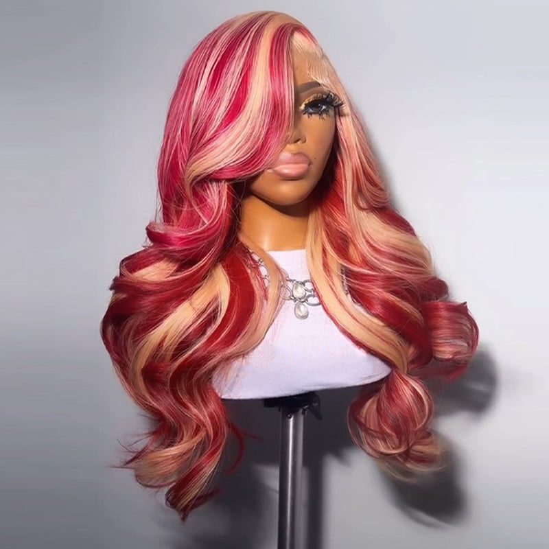 Pelucas de cabello humano ondulado con encaje frontal SWAY, color gris, densidad 200, 13x4