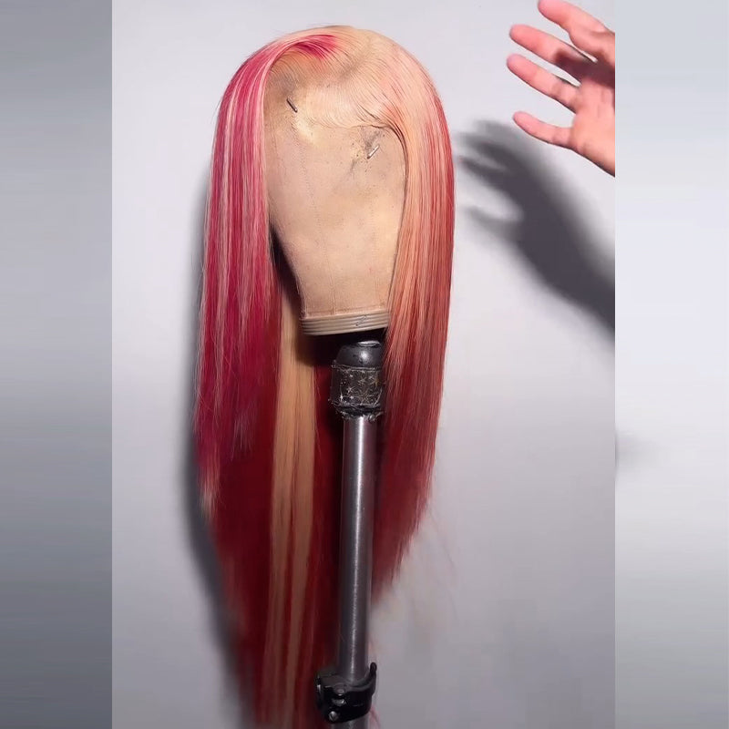 Pelucas de cabello humano ondulado con encaje frontal SWAY, color gris, densidad 200, 13x4