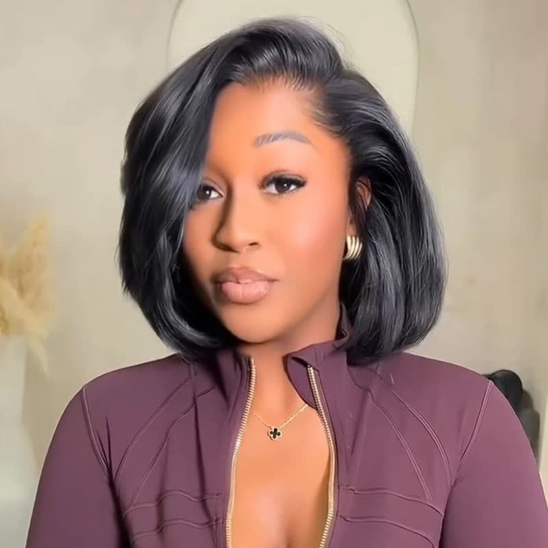 SWAY 8 10 12 14 inch Short Bob Side Part 13x4 Lace Front Virgin Human Hair Wigs