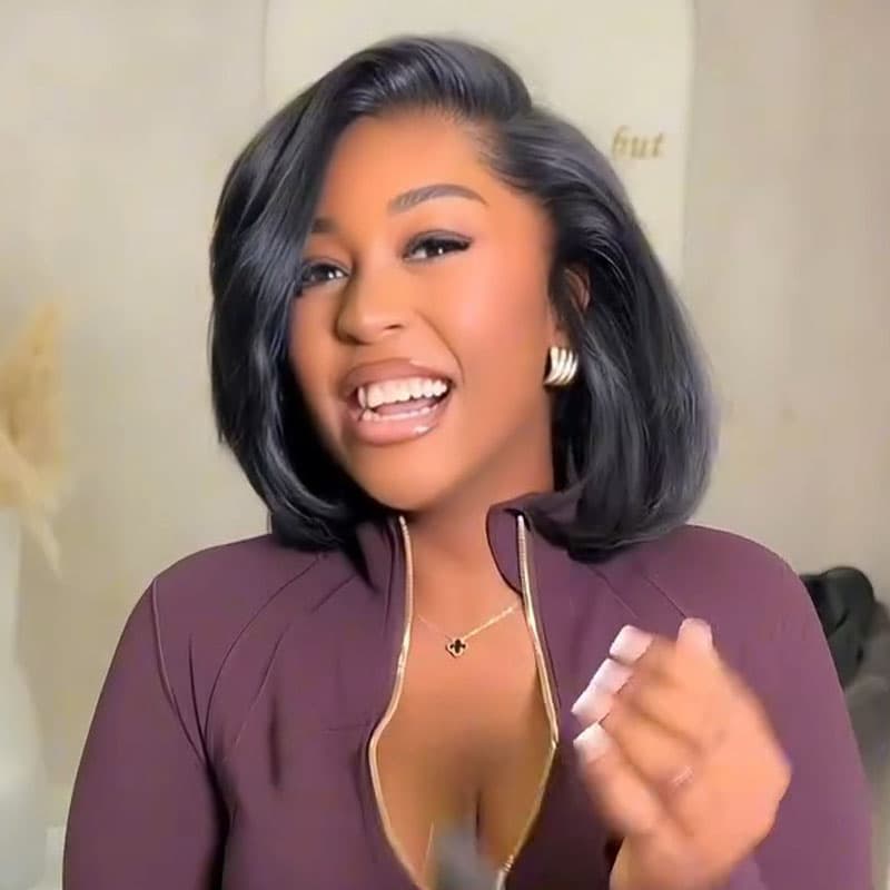 SWAY 8 10 12 14 inch Short Bob Side Part 13x4 Lace Front Virgin Human Hair Wigs