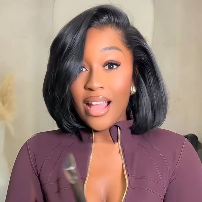 SWAY 8 10 12 14 inch Short Bob Side Part 13x4 Lace Front Virgin Human Hair Wigs