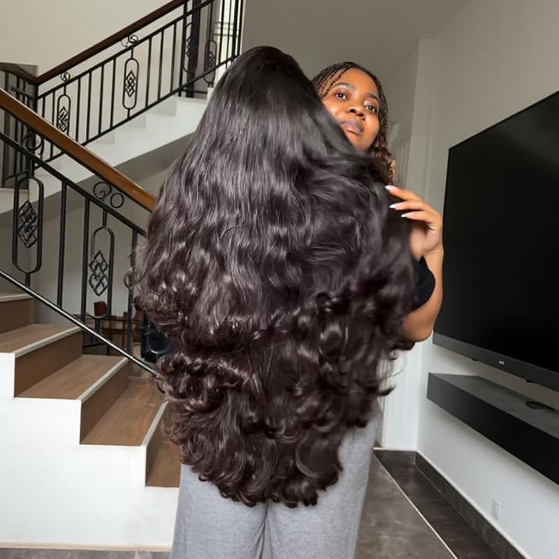 SWAY Body Wave Loose Curls 250 300 Density 13x4 Lace Front Human Hair Wigs