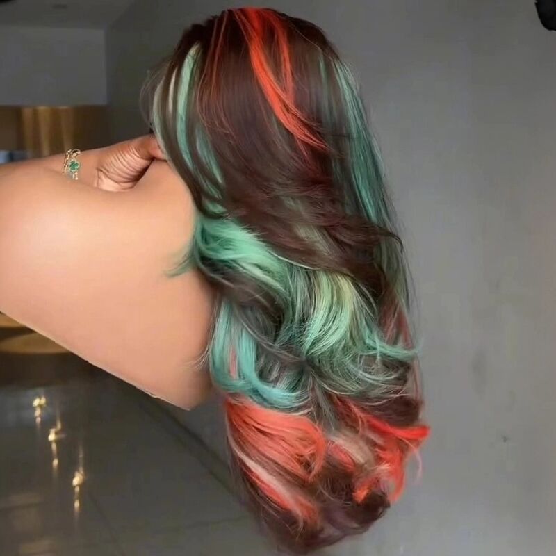 Pelucas de cabello humano ondulado con encaje frontal SWAY, color gris, densidad 200, 13x4