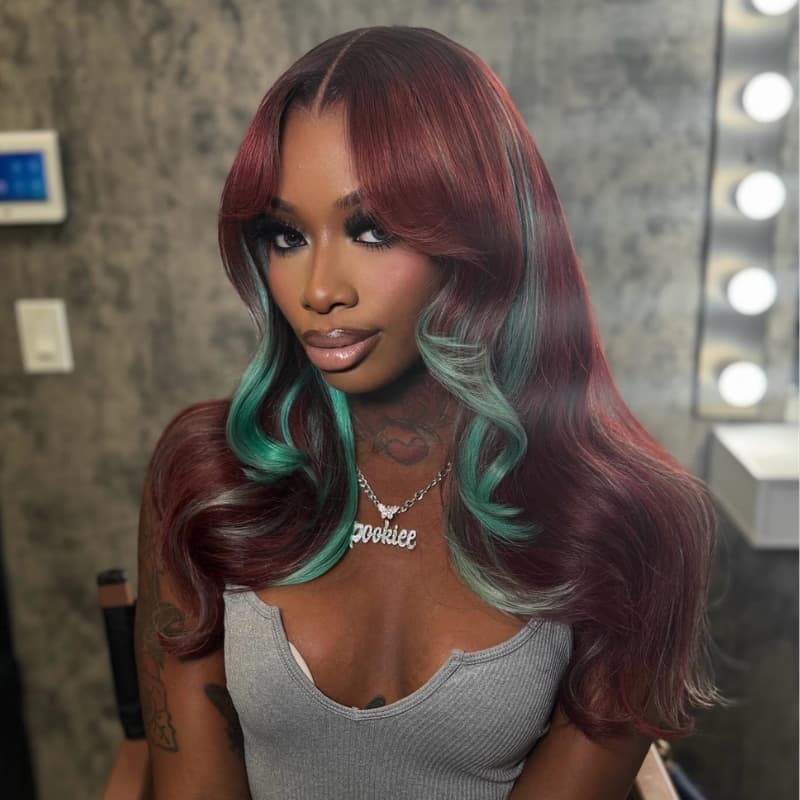 Pelucas de cabello humano ondulado con encaje frontal SWAY, color gris, densidad 200, 13x4