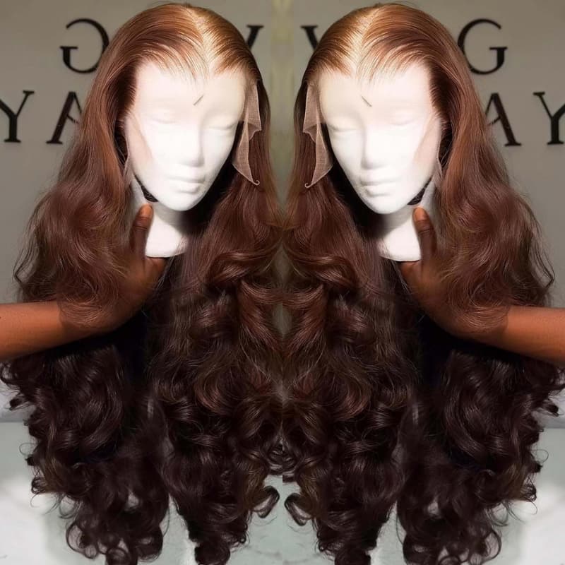 SWAY Chocolate Brown Bouncy Loose Wave 300 Density 13x4 Lace Front Human Hair Wigs