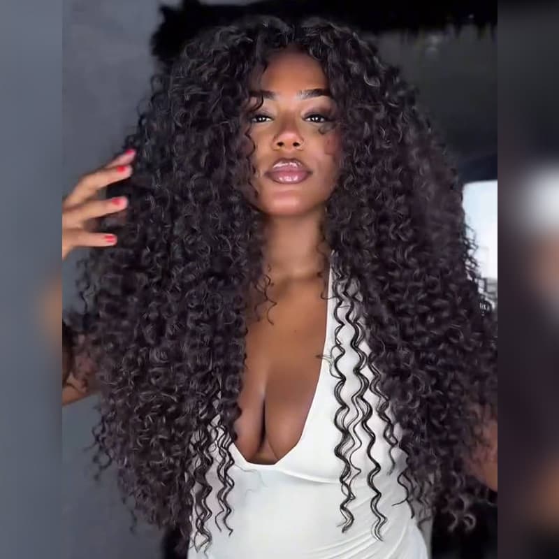 SWAY Coily Kinky Curly 250 300 Density 13x4 Lace Front Human Hair Wigs