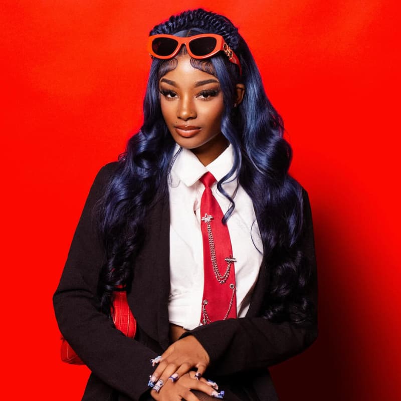 SWAY Dark Blue Student Affordable Back to School Graduation College Girl 13x4 Lace Front Human Hair Wigs