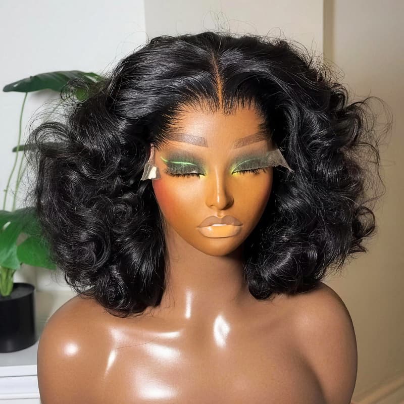 Pelucas de cabello humano Remy con encaje frontal de 13x4 y rizos sueltos de densidad 250-300 de SWAY