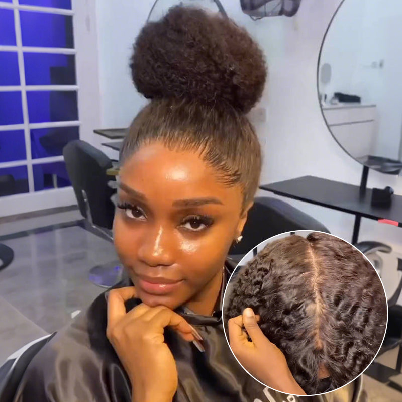 SWAY Full Lace Updo Ponytails Buns Friendly Kinky Curly Human Hair Wigs