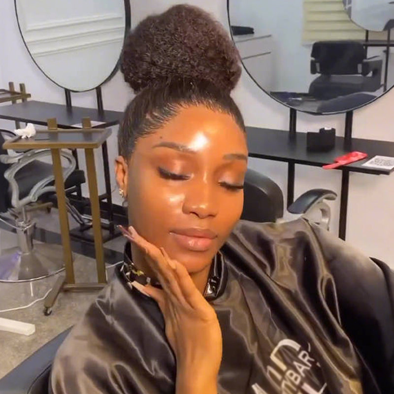 SWAY Full Lace Updo Ponytails Buns Friendly Kinky Curly Human Hair Wigs