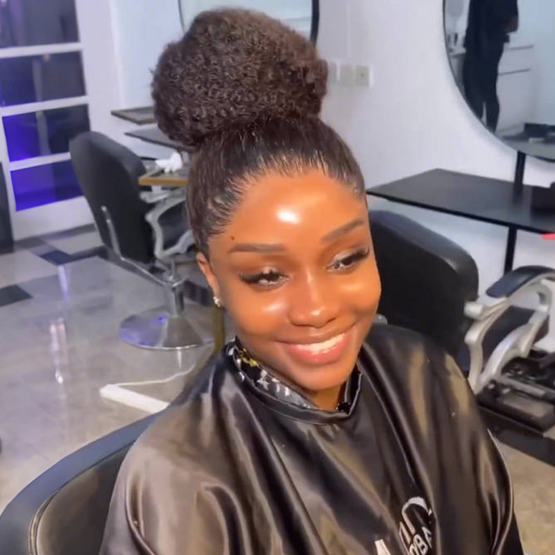 SWAY Full Lace Updo Ponytails Buns Friendly Kinky Curly Human Hair Wigs