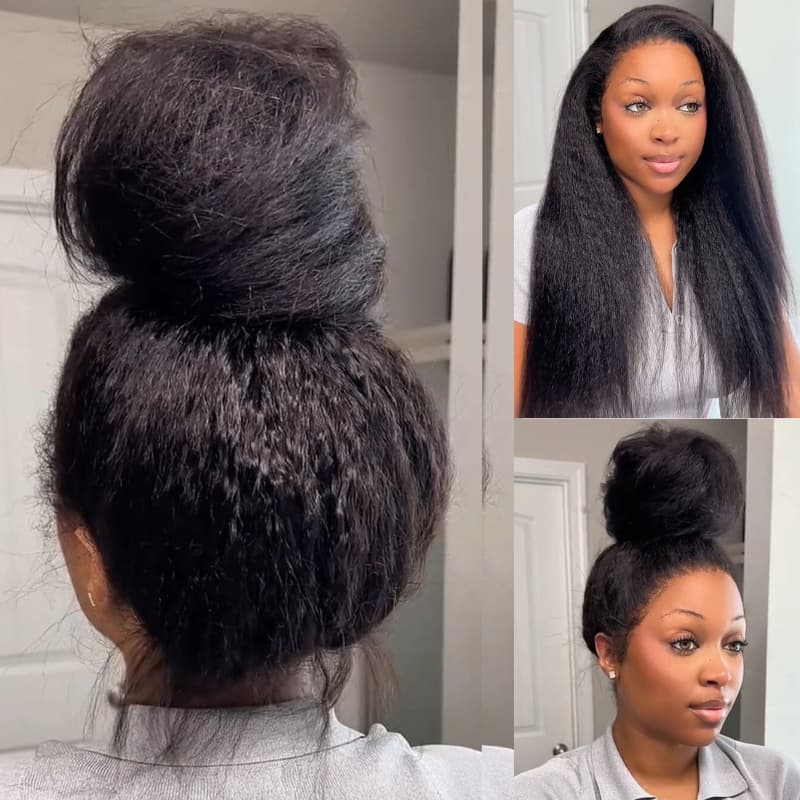 SWAY Full Lace Ventilated Airy Updo Buns All-Style Friendly Yaki Human Hair Wigs