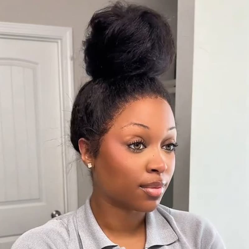 SWAY Full Lace Ventilated Airy Updo Buns All-Style Friendly Yaki Human Hair Wigs