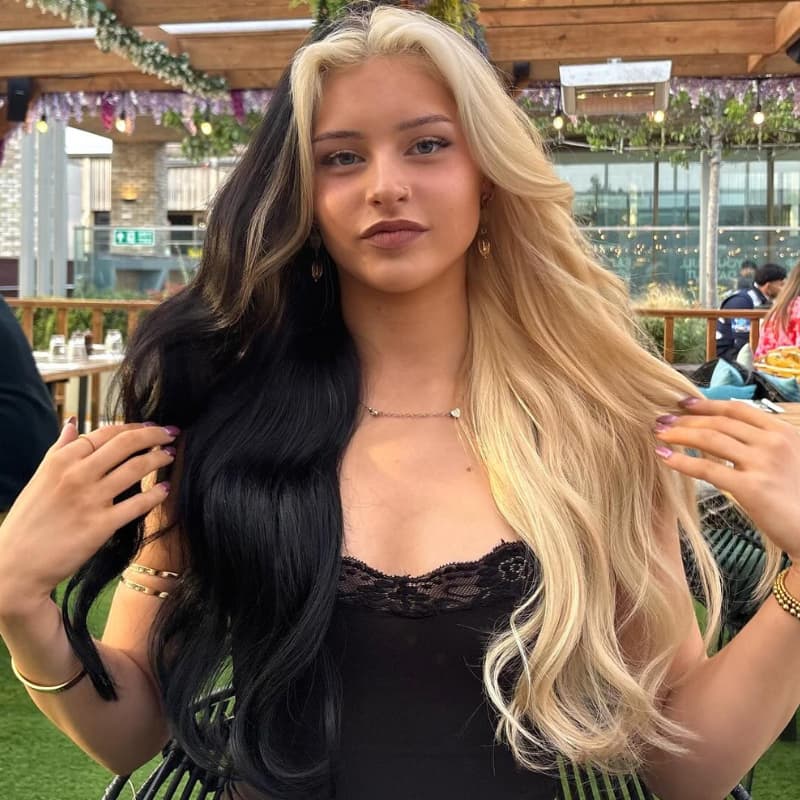 Pelucas de cabello humano ondulado con encaje frontal SWAY, color gris, densidad 200, 13x4