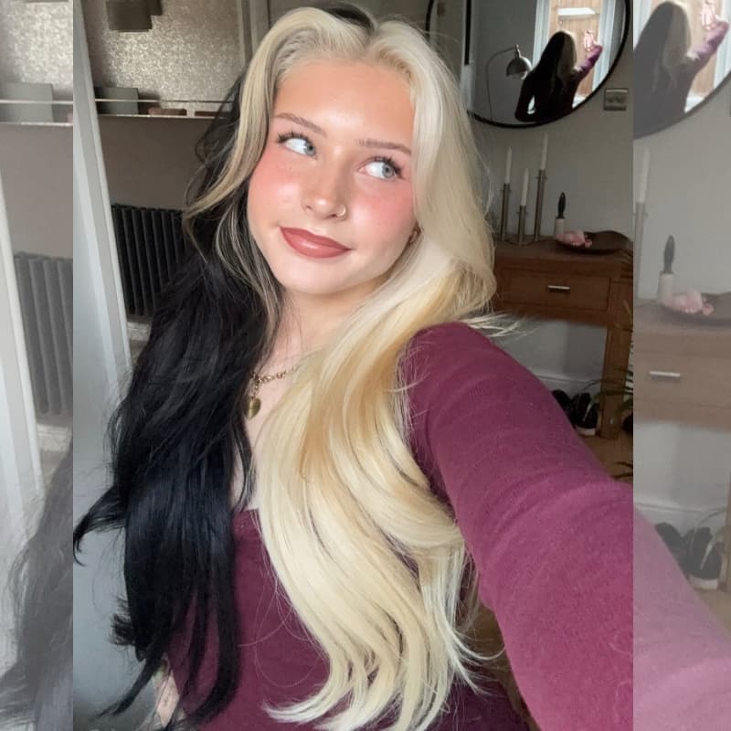 Pelucas de cabello humano ondulado con encaje frontal SWAY, color gris, densidad 200, 13x4