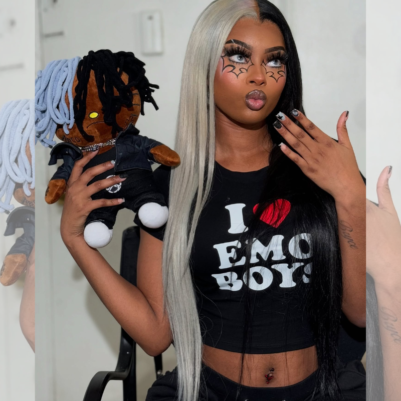 Pelucas de cabello humano ondulado con encaje frontal SWAY, color gris, densidad 200, 13x4