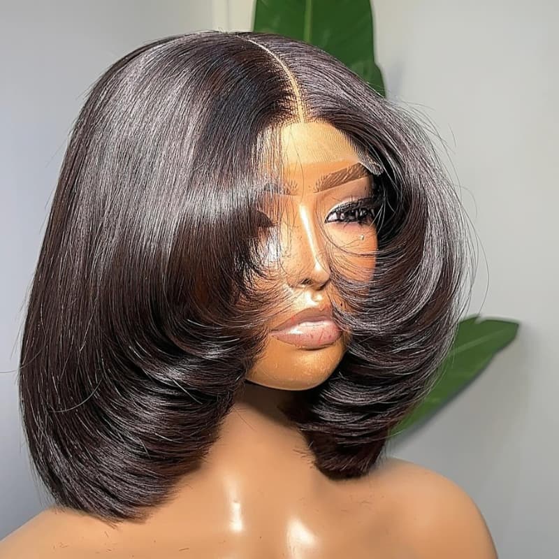 Pelucas de cabello humano Remy con encaje frontal de 13x4 y rizos sueltos de densidad 250-300 de SWAY