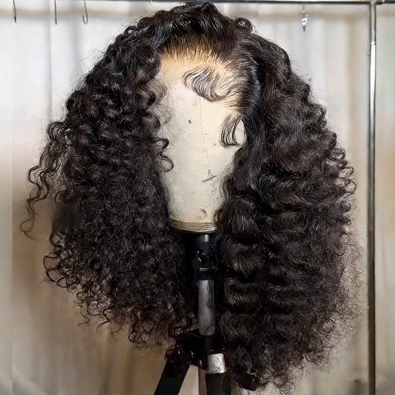 Pelucas de cabello humano Remy con encaje frontal de 13x4 y rizos sueltos de densidad 250-300 de SWAY