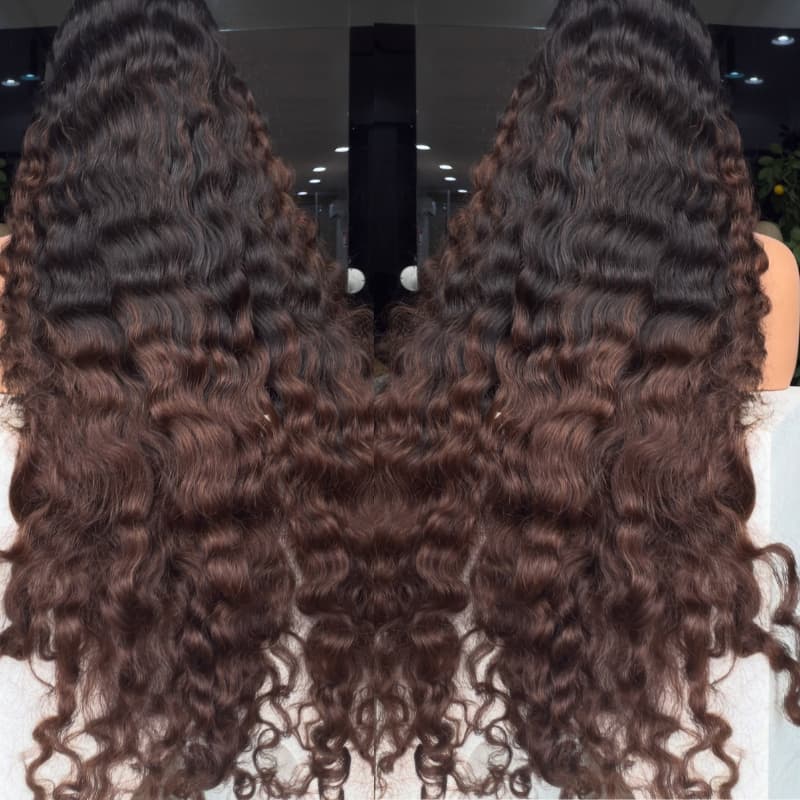 Pelucas de cabello humano SWAY rubio miel con reflejos marrones, 13x4 HD, con encaje frontal
