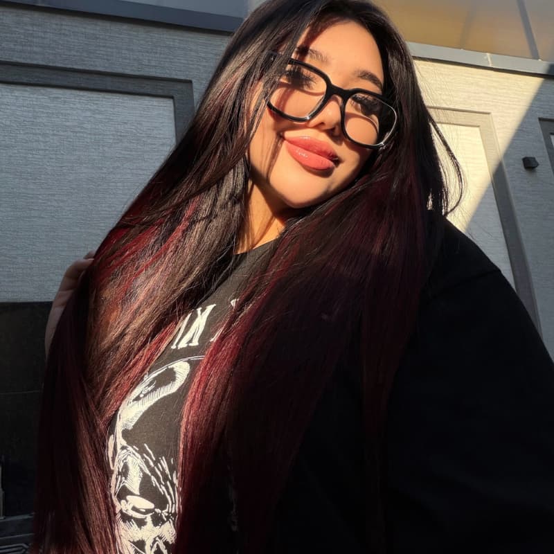 SWAY Ombre Black Burgundy Red Student Affordable Back to School Graduation College Girl 13x4 Lace Front Human Hair Wig