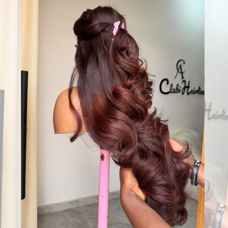 SWAY Ombre Black Reddish Brown Wavy 13X4 Lace Front Human Hair Wigs 250 300 Density