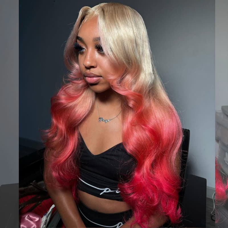 Pelucas de cabello humano ondulado con encaje frontal SWAY, color gris, densidad 200, 13x4