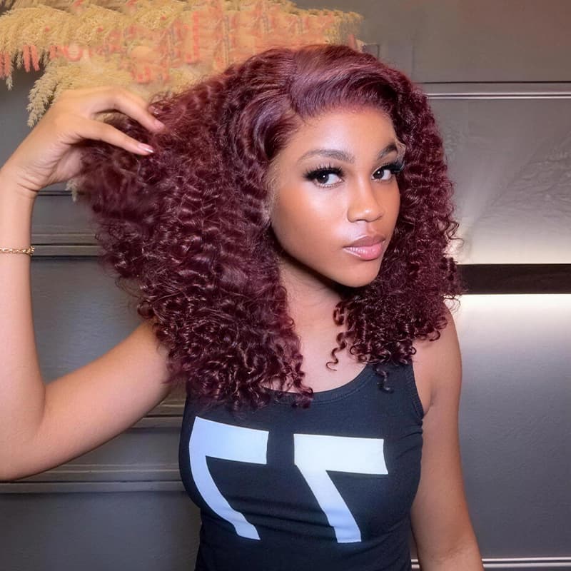 SWAY Raw Burmese Curly Short Bob Elegant 4x4 Lace Frontal Human Hair Wigs