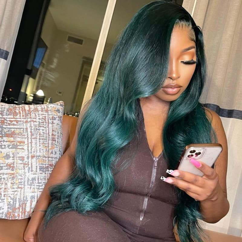 SWAY Dark Green 200 Density 13x4 HD Lace Front Virgin Human Hair Wigs