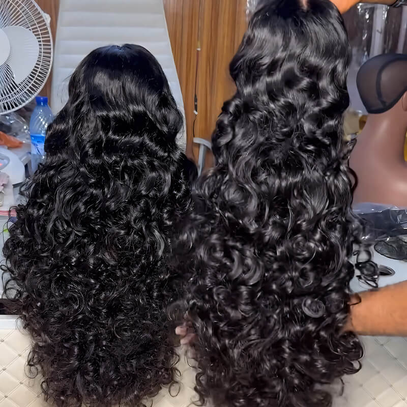 SWAY 250 300 Density Bouncy Loose Wave 13x4 Lace Front Human Hair Wigs