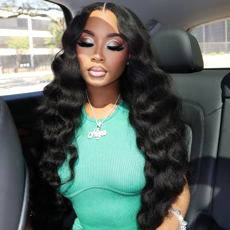 Pelucas de cabello humano SWAY de 250 a 300 densidad, sueltas, de ondas profundas, con encaje frontal de 13x4