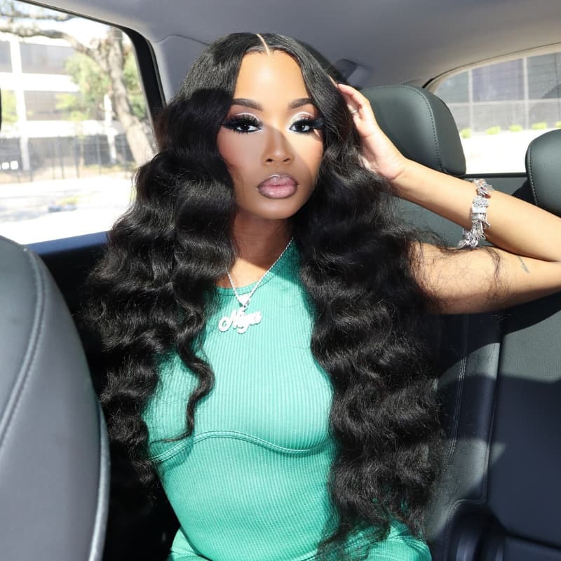 Pelucas de cabello humano SWAY de 250 a 300 densidad, sueltas, de ondas profundas, con encaje frontal de 13x4