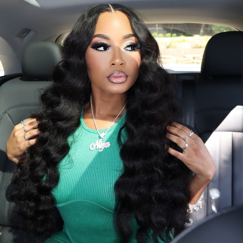 Pelucas de cabello humano SWAY de 250 a 300 densidad, sueltas, de ondas profundas, con encaje frontal de 13x4