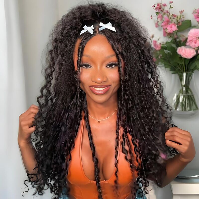 SWAY 250 300 Density Spanish Crimped Loose Curls 13x4 Lace Front Human Hair Wigs