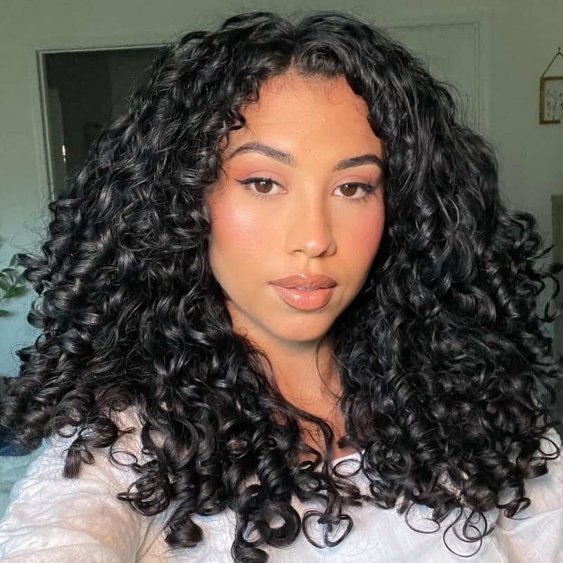 SWAY 250 300 Density Spiral Loose Curls 13x4 Lace Front Human Hair Wigs