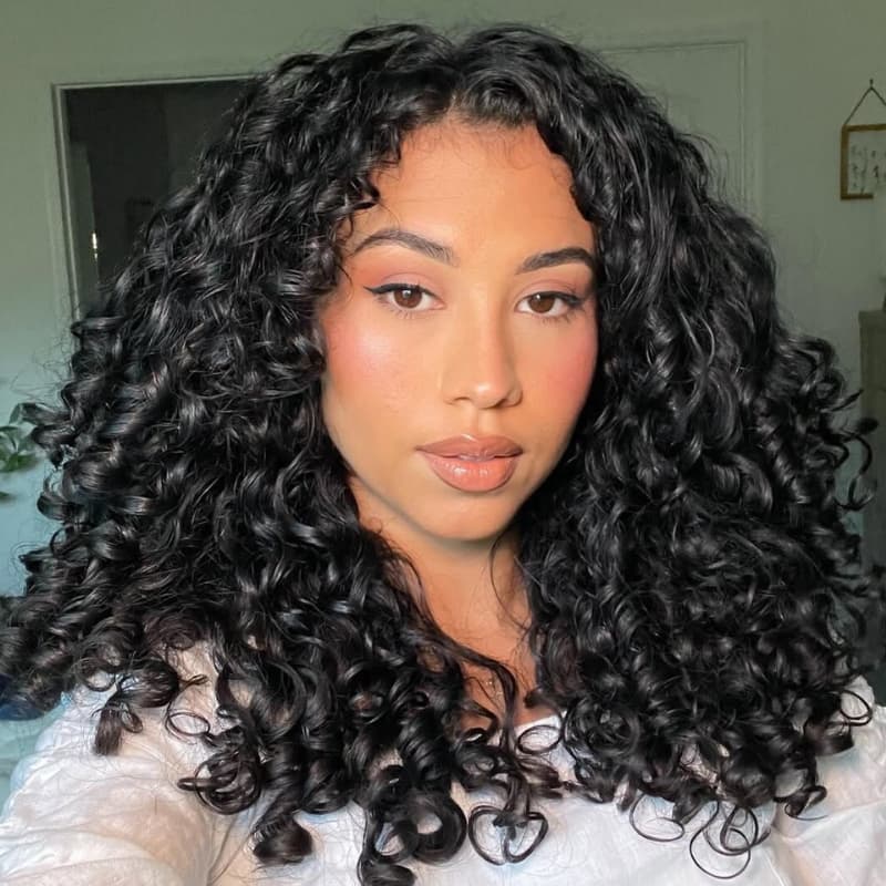 SWAY 250 300 Density Spiral Loose Curls 13x4 Lace Front Human Hair Wigs