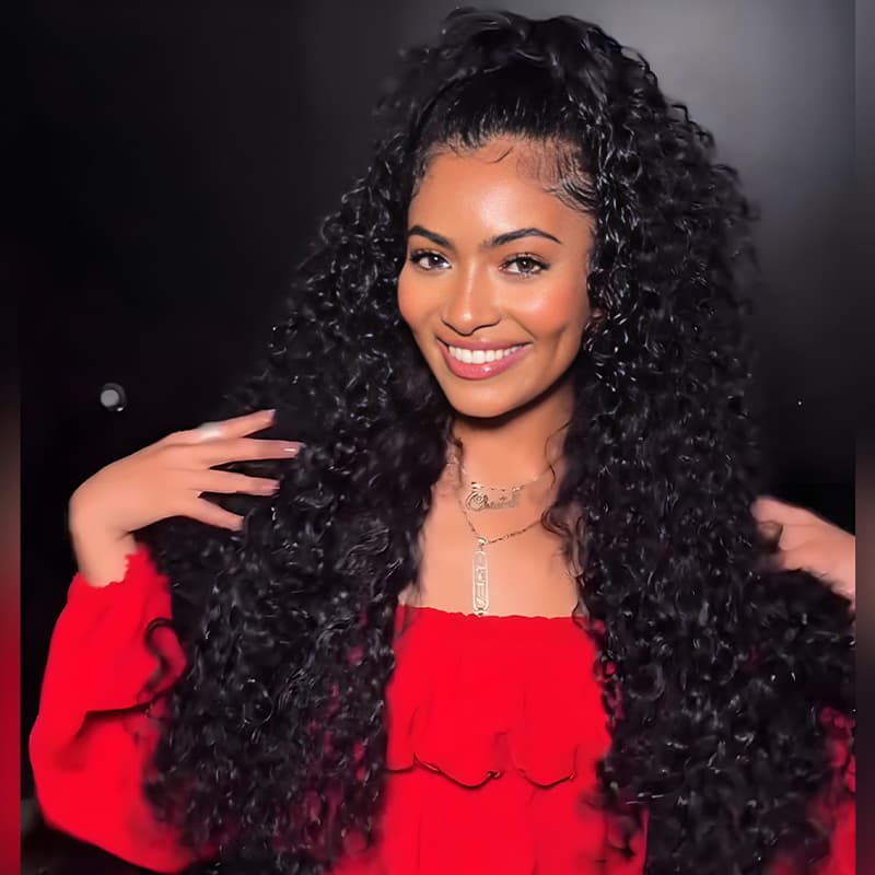 SWAY 250 300 Density Spiral Loose Water Wave Curls 13x4 Lace Front Human Hair Wigs