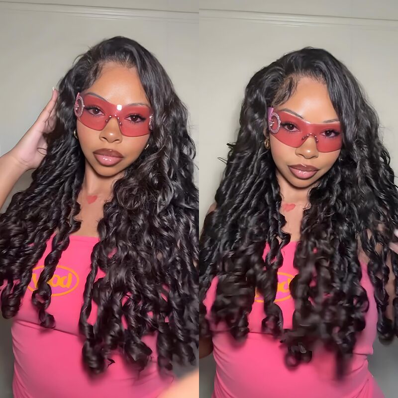 SWAY 250 300 Density Spiral Loose Wave 13x4 Lace Front Human Hair Wigs