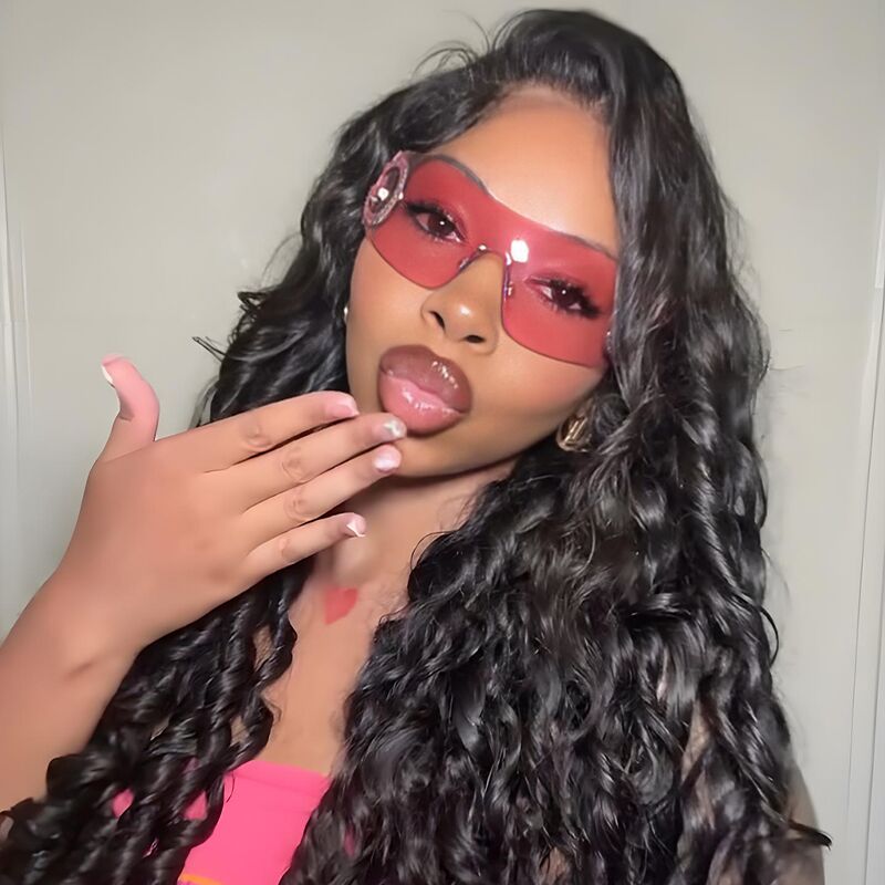 SWAY 250 300 Density Spiral Loose Wave 13x4 Lace Front Human Hair Wigs