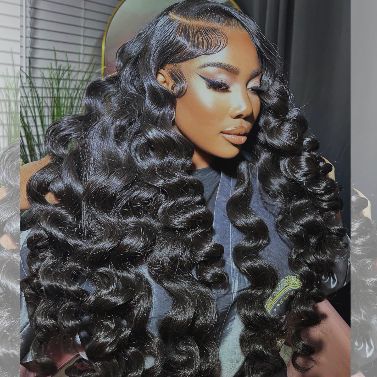 SWAY 300 400 Density Thick Full Volume Straight Body Wave Wand Curls 13x4 Lace Front Human Hair Wigs