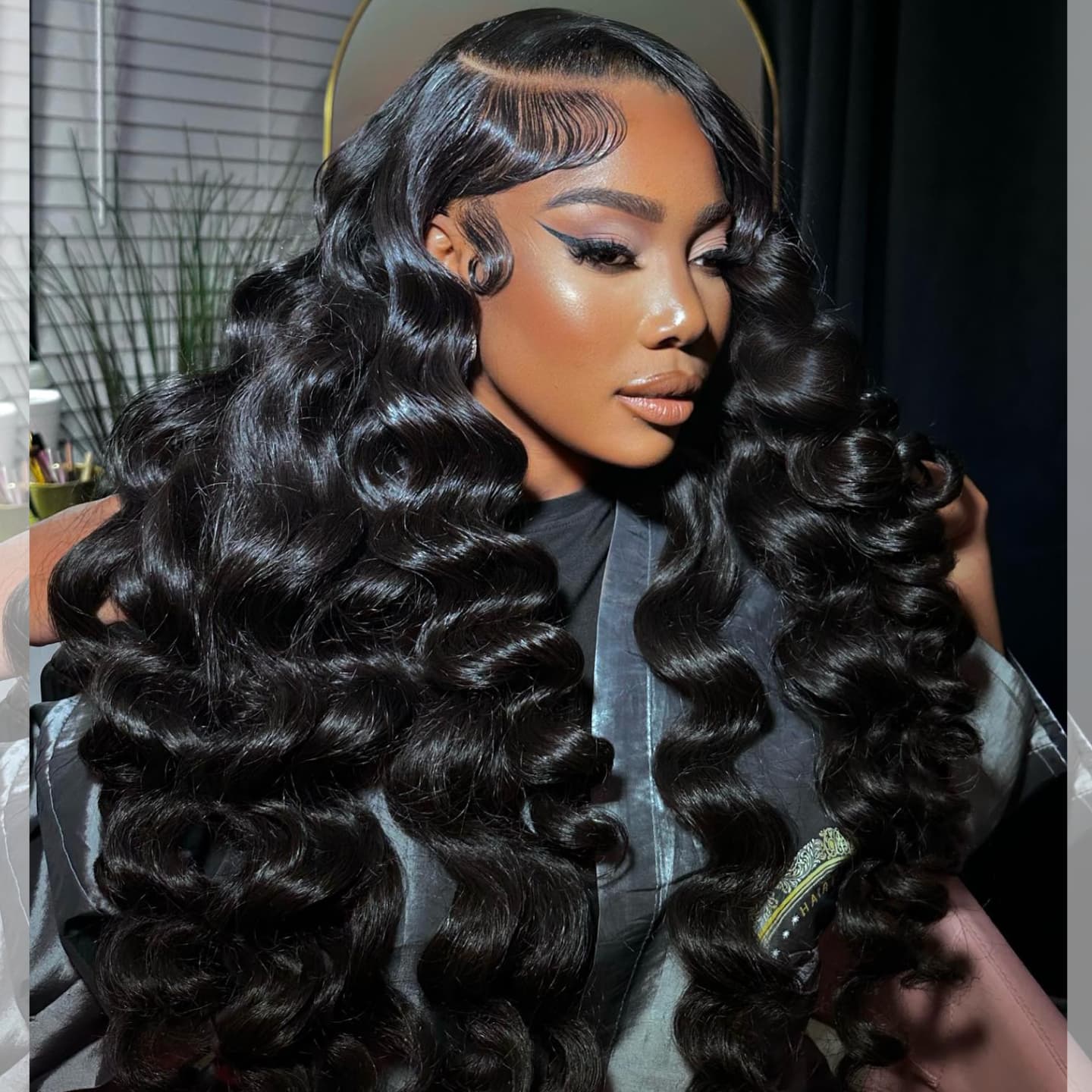 SWAY 300 400 Density Thick Full Volume Straight Body Wave Wand Curls 13x4 Lace Front Human Hair Wigs