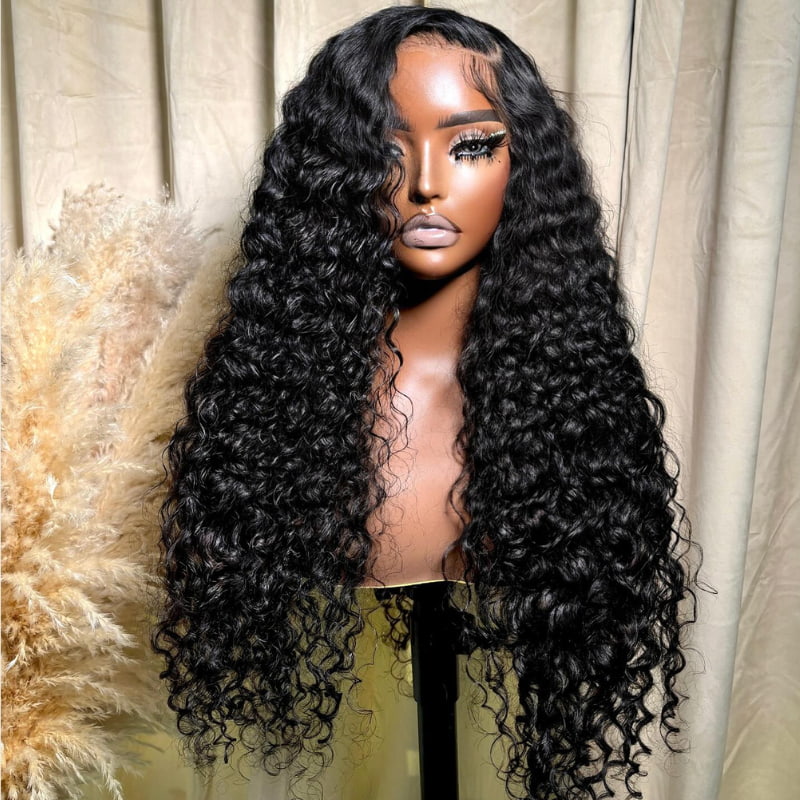 Pelucas de cabello humano Remy con encaje frontal de 13x4 y rizos sueltos de densidad 250-300 de SWAY