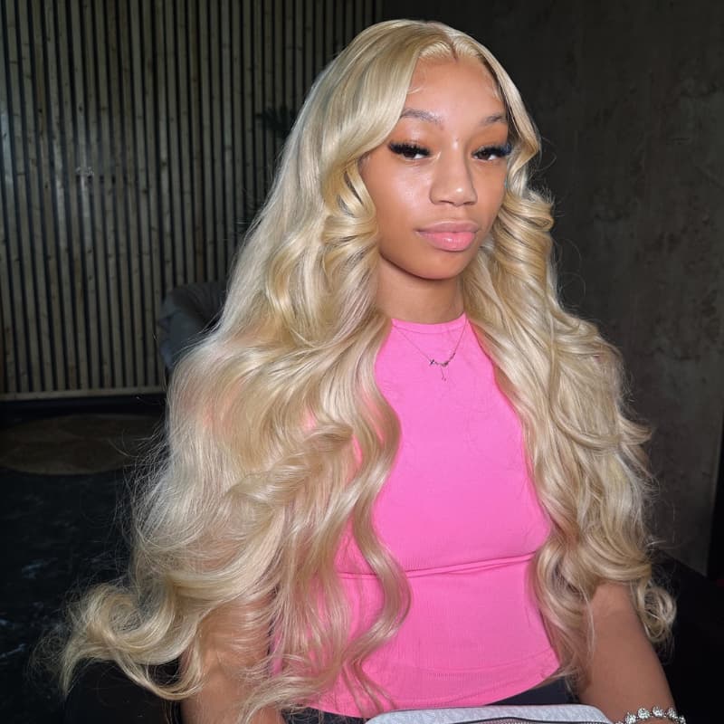 SWAY 30 32 34 INCH Honey Blonde Body Wave Lace Frontal Human Hair Wigs