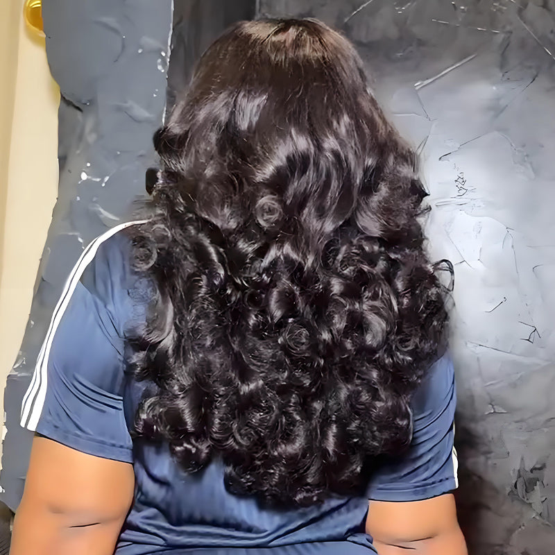 SWAY Bounce Barrel Spiral Loose Curls 13x4 Lace Front Human Hair Wig 250 300 Density