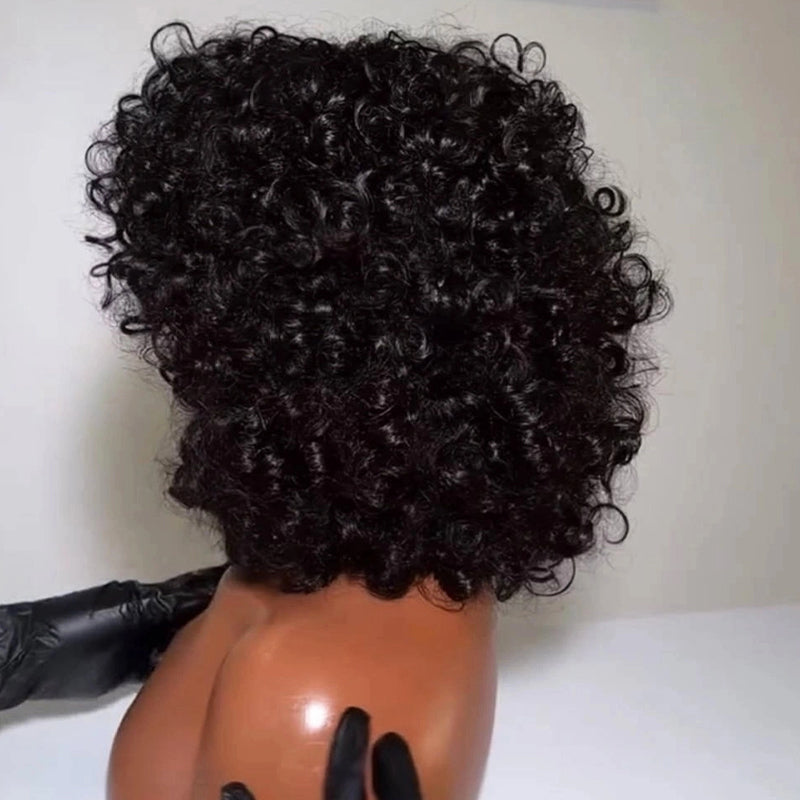 SWAY Elegant Short Bob Bouncy Loose Curls 13x4 Lace Front Virgin Human Hair Wig