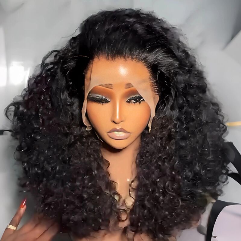 SWAY Luxury Kinky Curly Volume Short Bob 13x4 Lace Front Virgin Human Hair Wig