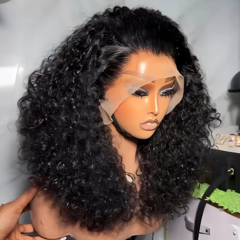 SWAY Luxury Kinky Curly Volume Short Bob 13x4 Lace Front Virgin Human Hair Wig